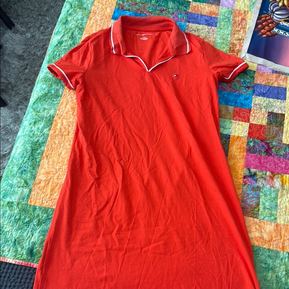 Tommy Hilfiger Vibrant Red Polo Dress